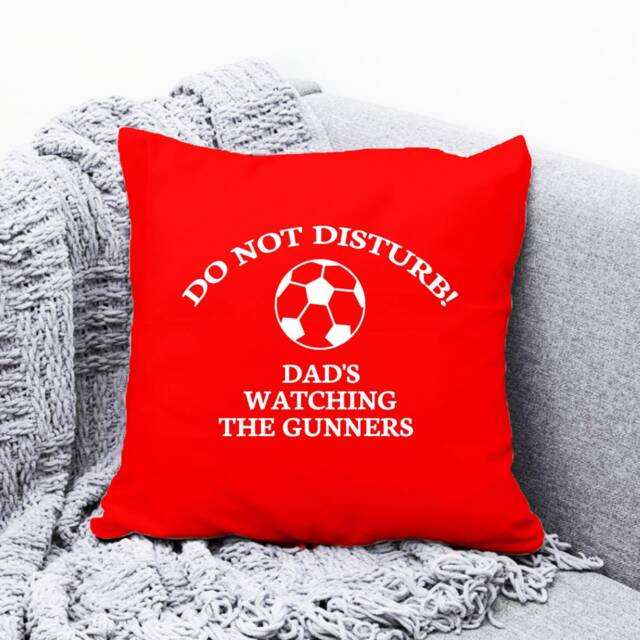 Arsenal The Gunners Cushion Cover, Do Not Disturb, Personalised Football Gift, Personalized Cushion, Fathers Day Gift For Men