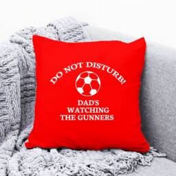 Arsenal The Gunners Cushion Cover, Do Not Disturb, Personalised Football Gift, Personalized Cushion, Fathers Day Gift For Men - thumbnail 1