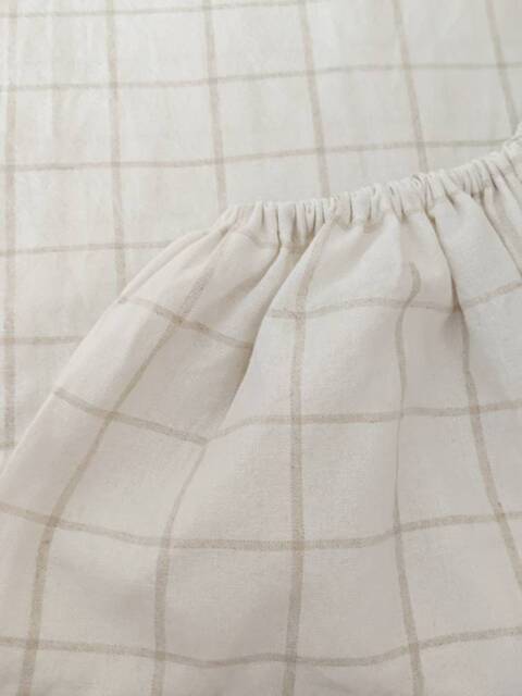 Beige Linen Cotton Fitted Crib Sheet - Neutral Bedding Changing Pad Cover Handmade Nursery Baby Shower Gift Ready To Ship - image 1