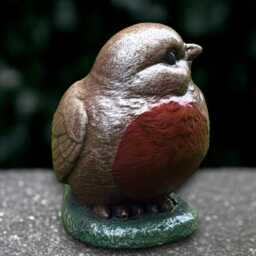 Stone Robin Bird Figurine Outdoor Statue Concrete Wildlife Sculpture Cement Decoration Farm Ornament Garden Decor Bird Lover Gift - thumbnail 2