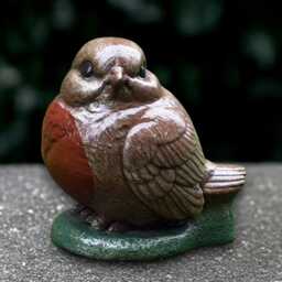 Stone Robin Bird Figurine Outdoor Statue Concrete Wildlife Sculpture Cement Decoration Farm Ornament Garden Decor Bird Lover Gift - thumbnail 3