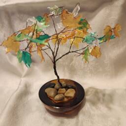 Tree Of Life Wire & Bead Gemstone Sculpture - Handmade New Various Colors - thumbnail 3