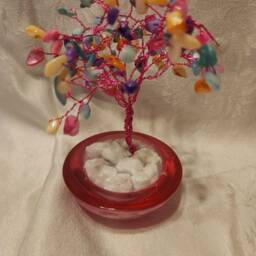 Tree Of Life Wire & Bead Gemstone Sculpture - Handmade New Various Colors - thumbnail 2