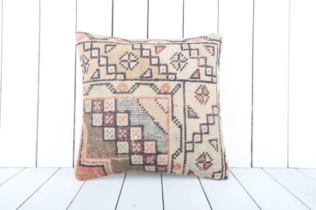 16x16 Turkish Kilim Pillow Cover Bohemian Cushion - image 1