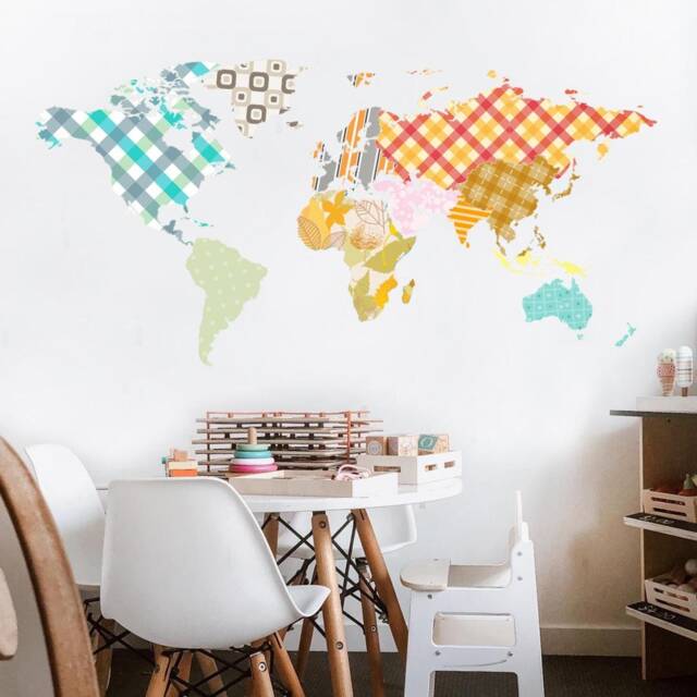 World Map Wall Decal For Kids Room, Boys, Sticker, Playroom, Vinyl Stickers - image 1