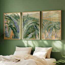 Green Grass Valley Poster Set, Botanical Wall Art, Landscape Prints - thumbnail 2