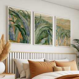 Green Grass Valley Poster Set, Botanical Wall Art, Landscape Prints - thumbnail 3