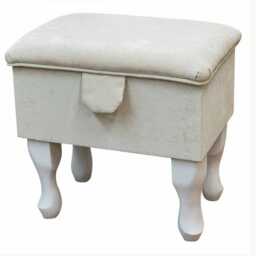Handmade Dressing Table Storage Stool in A Dolce Mist Velvet Fabric - British Bespoke Made - thumbnail 2
