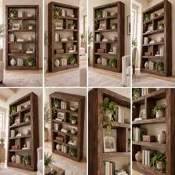 Reclaimed Timber Bookcase - Handmade Solid Wood Shelving - thumbnail 4