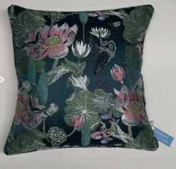 Designer Clarke Floral Fabric Cushion 50x50cm Passiflora/Waterlilly - thumbnail 1