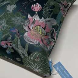 Designer Clarke Floral Fabric Cushion 50x50cm Passiflora/Waterlilly - thumbnail 2