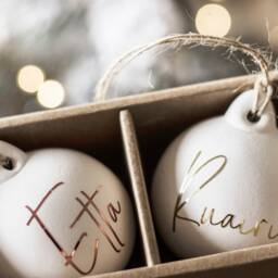 Personalised Ceramic & Metallic Bauble - For Christmas/Xmas Decoration Hanging Ornament - thumbnail 2