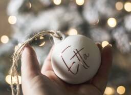 Personalised Ceramic & Metallic Bauble - For Christmas/Xmas Decoration Hanging Ornament
