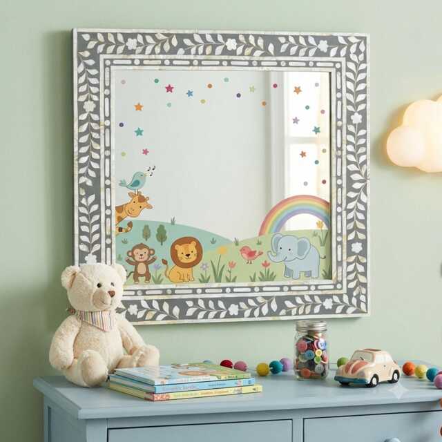 Handmade Mother Of Pearl Living Room Mirror, Home Decor, Housewarming Gift - image 1