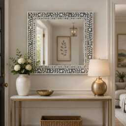 Handmade Mother Of Pearl Living Room Mirror, Home Decor, Housewarming Gift - thumbnail 2