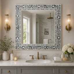 Handmade Mother Of Pearl Living Room Mirror, Home Decor, Housewarming Gift - thumbnail 3