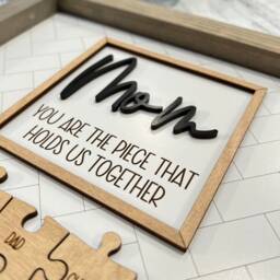 Personalized Mother's Day Sign // Gift Mom Puzzle Piece For Pieces That Hold Us Together Custom - thumbnail 3