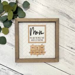 Personalized Mother's Day Sign // Gift Mom Puzzle Piece For Pieces That Hold Us Together Custom - thumbnail 2