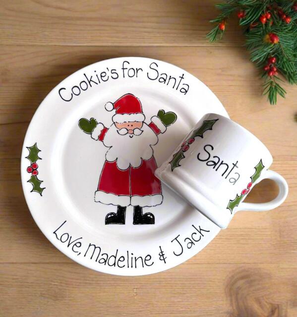 Santa Plate, Personalised Christmas Eve Xmas Cookies For Santa, Plate - image 1