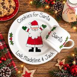 Santa Plate, Personalised Christmas Eve Xmas Cookies For Santa, Plate - thumbnail 2