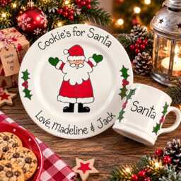 Santa Plate, Personalised Christmas Eve Xmas Cookies For Santa, Plate - thumbnail 1