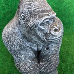Sitting Gorilla Concrete Garden Ornament Lawn Sculpture Frost Protected - thumbnail 4