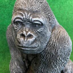 Sitting Gorilla Concrete Garden Ornament Lawn Sculpture Frost Protected - thumbnail 3