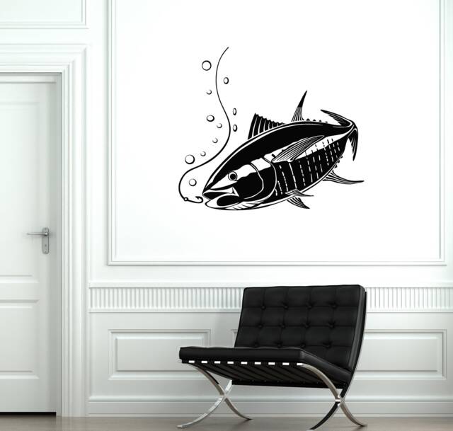 Fishing Vinyl Wall Decal Fish Fisher Room Garage Decoration Art Stickers Mural - #2753Di - image 1