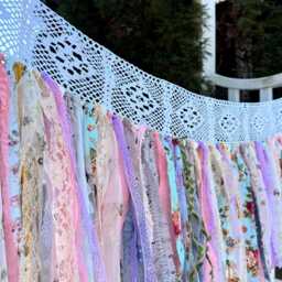 Custom Fringe Lace Garland /Valance Shabby Chic Window Curtain, French Country Decor - thumbnail 3