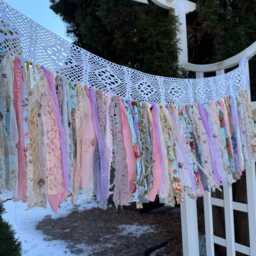 Custom Fringe Lace Garland /Valance Shabby Chic Window Curtain, French Country Decor - thumbnail 2