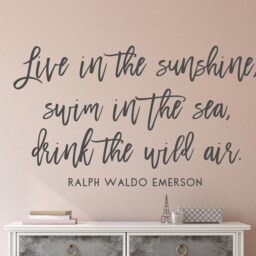 Live in The Sunshine Wall Decal - Nature Quote Ralph Waldo Emerson Quote - Swim Sea Drink Wild Air - thumbnail 2