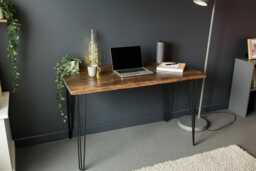 Industrial Reclaimed Wooden Desk With Black Hairpin Legs