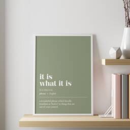 Funny Office Decor - It Is What It Customisable Illustration Print Minimalist Home Work From Art Wall - thumbnail 1