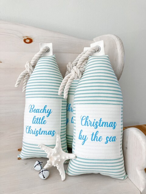 Christmas Pillow Nautical Buoy Coastal Fabric Buoy - image 1