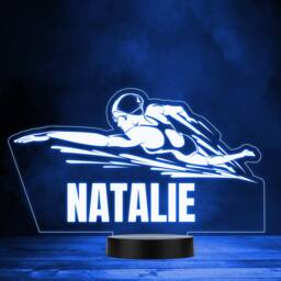 Female Swimming Silhouette Swimmer Fitness Fan Led Colour Night Light - thumbnail 1
