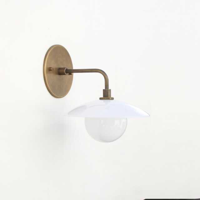 Brass Wall Sconce - Light With Brass Shade - Minimal Sconce Light, Ul Listed, Ppq-4, No.0199 - image 1