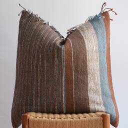 "Handwoven Karen Hemp Pillow Cover Tribal Boho Decor - 26"" X 26" - thumbnail 2