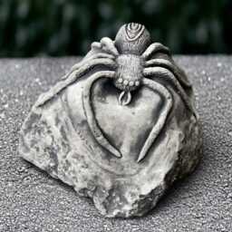 Stone Spider Decor Concrete Statue Cement Garden Insect Sculpture Gothic Ornament Halloween Figurine Spider Lover Gift - thumbnail 4