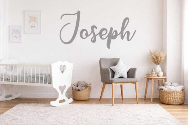 Personalised Cursive Name Vinyl Wall Sticker Kids Bedroom Decor - image 1