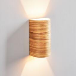 Ul Listed Curved Plywood Wall Sconce Wood Bedside Lamp - thumbnail 1