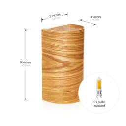 Ul Listed Curved Plywood Wall Sconce Wood Bedside Lamp - thumbnail 2