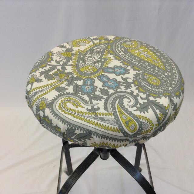 Rustic Paisley Barstool Cover Elasticized Padded Kitchen Stool - 12-20 - image 1
