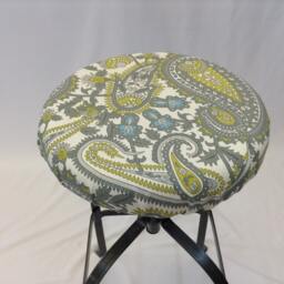 Rustic Paisley Barstool Cover Elasticized Padded Kitchen Stool - 12-20