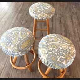 Rustic Paisley Barstool Cover Elasticized Padded Kitchen Stool - 12-20 - thumbnail 4