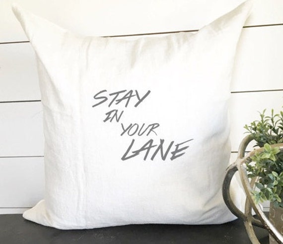 stay in Your Lane Pillow Cover, 18x18 Decorative Pillows, Gift - image 1