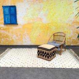 Handmade Beni Ourain Rug 5x8 - Authentic Moroccan Berber Carpet - thumbnail 3