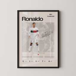 Cr7 Portugal Football Stats Poster, Cristiano Ronaldo Wall Art, Soccer Room Decor, Gift - thumbnail 1