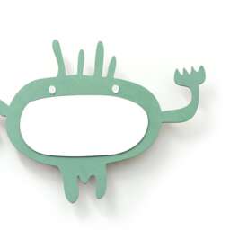 Safety Mirror Alien Turquoise With Led Light - Wall Decor Nursery Kid Wooden - thumbnail 2