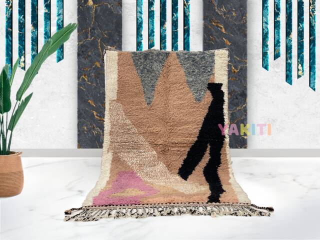 Yakiti - 5X8Ft Moroccan Rug, Beni Ourain Area Modern Wool Living Room Beniourain Handmade Soft Carpet, 155 cm X 240 - image 1