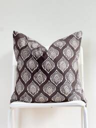 Block Print Pillow Cover Floral Batik, Ethnic Farmhouse Decor - thumbnail 1